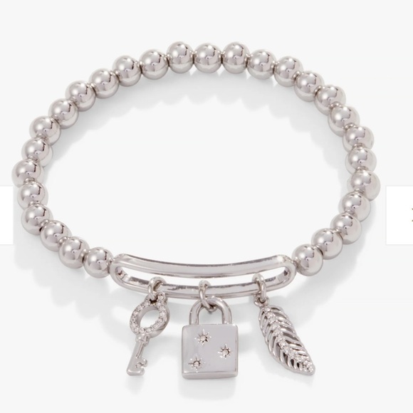 🩷🩷NWT-ALEX + ANI,  SUPER CUTE Pavé Lock + Key Stretch Bracelet🩷🩷 - Picture 1 of 6